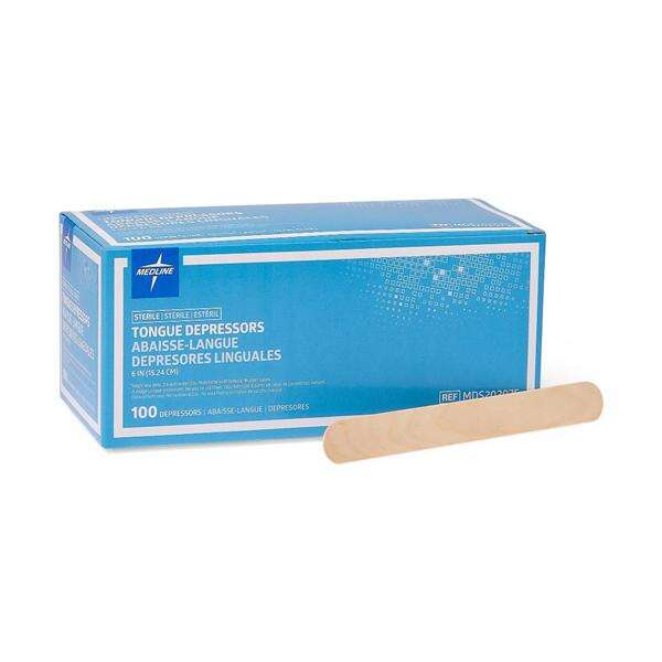Tongue Depressor Wood Sterile 100/Bx, 10 BX/CA